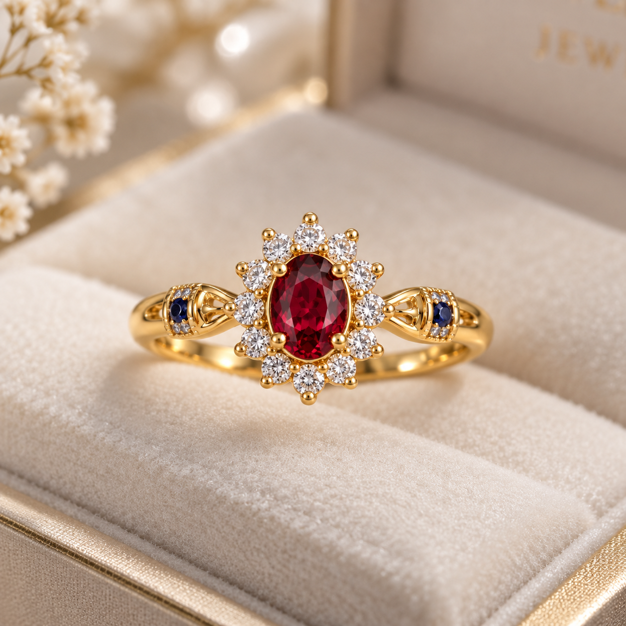 Red stone ring