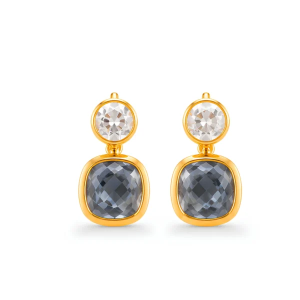 Charcoal Crystal Dangle Earrings