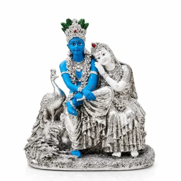 Radha Krishan Murti Silver Coated