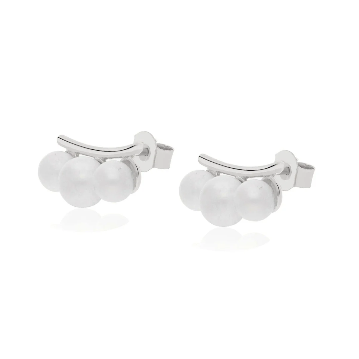Pearl Earrings In Silver - Image 5