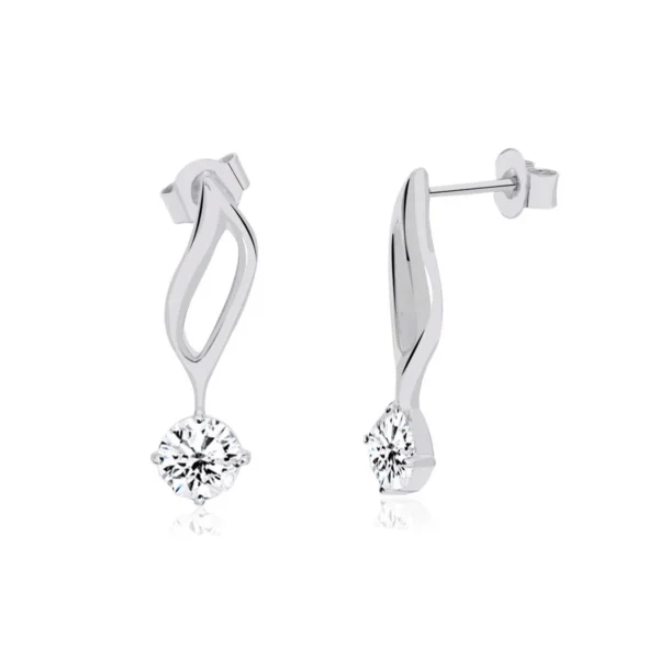 Silver Leaf Spark Earrings
