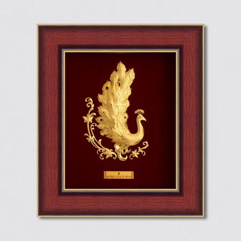 Royal Peacock 24 KT Gold Sheet Frame
