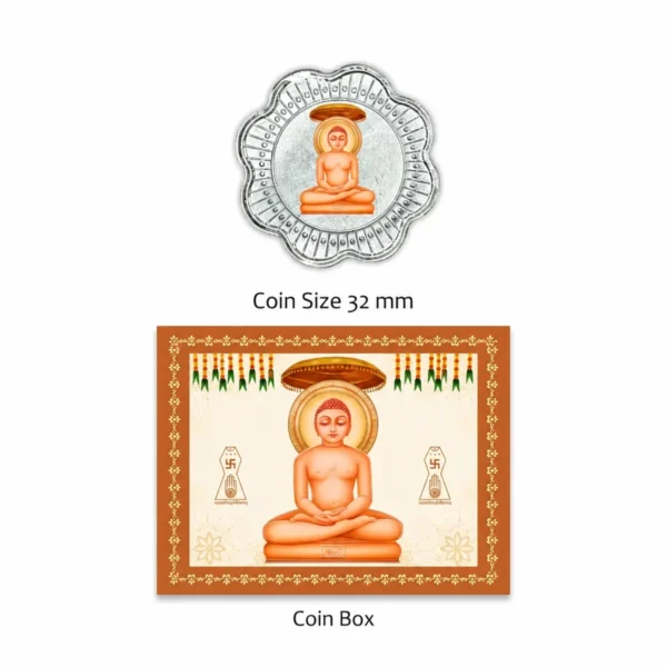 1 GRAM SILVER COIN BOX – MAHAVIR JI